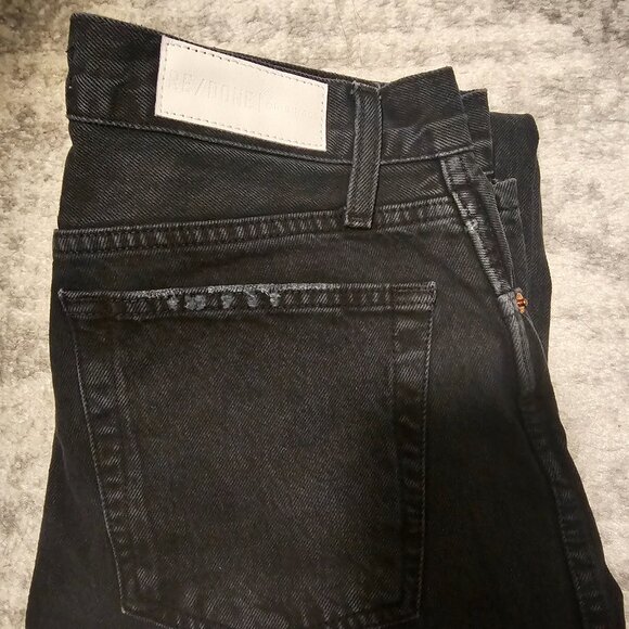 Re/Done - Originals High Rise Loose Jeans In Washed Black With Rips - Size 26 - Picture 9 of 11